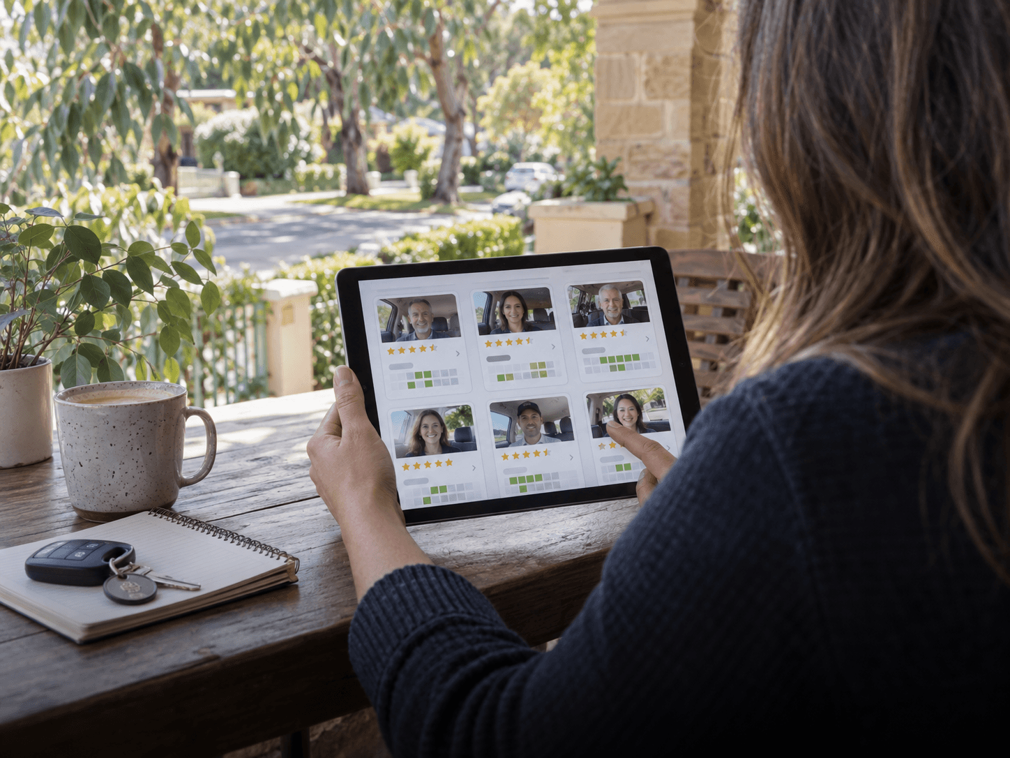 Learner comparing Australian driving instructor profiles